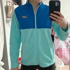 Eddie Bauer Women's Two-Tone Blue Fleece Sweater